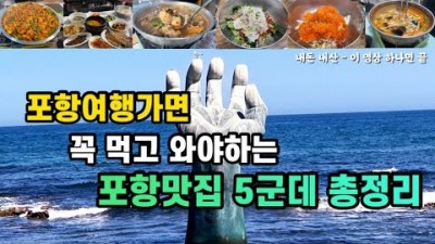 포항 여행 포항 맛집 가봐야 할 맛집 5곳 정보, 고바우식당, 대화식당, 양포삼거리 생아구탕, 천자물회, 성은모리국수 추천 맛집 가볼만한 곳 정보